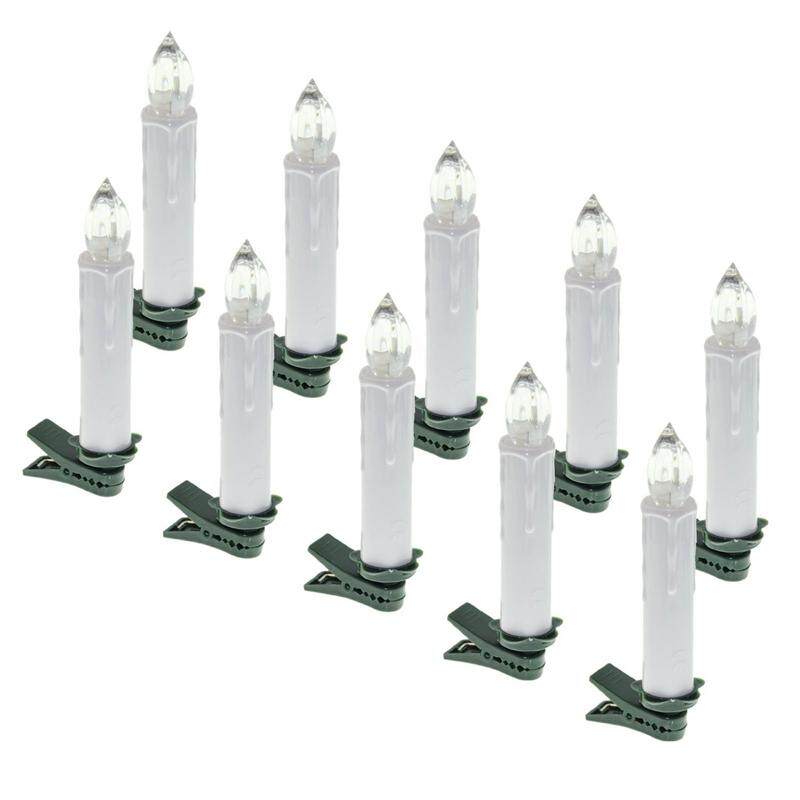 10pcs Party Wedding Christmas Home Tree Decoration Wireless Remote Control 12 Colors LED Candles Battery Operated Light - intl