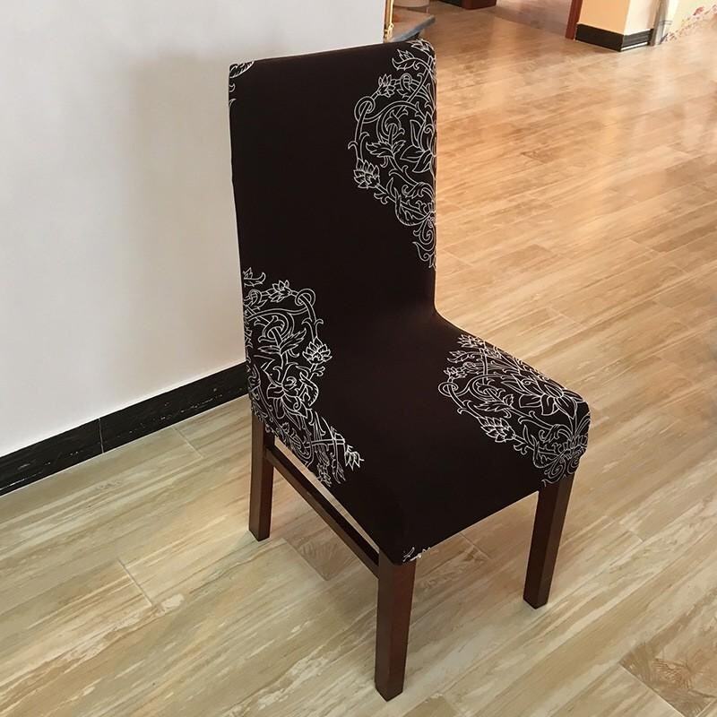 10Pcs Printing flower Spandex Stretch Dining Chair Cover Restaurant For Weddings Banquet Folding Hotel Chair Covering - intl