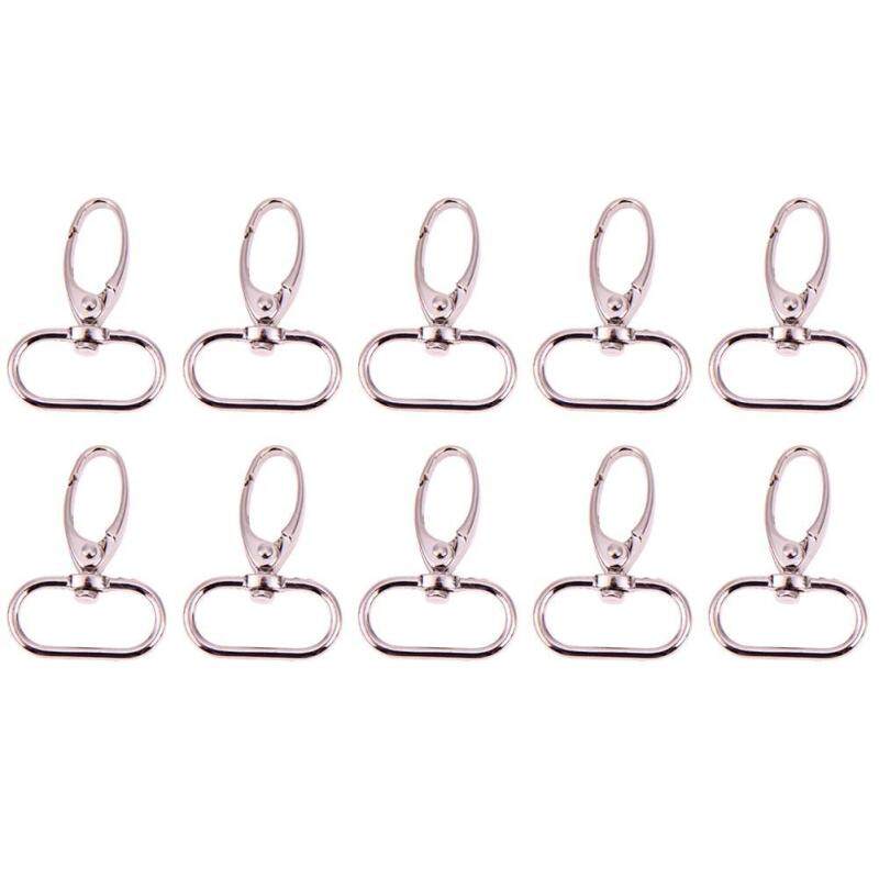 10pcs Retro Style Antique Silver Finish Luggage Bag Buckle Lobster Clasps(Silver)-30mm(Silver)