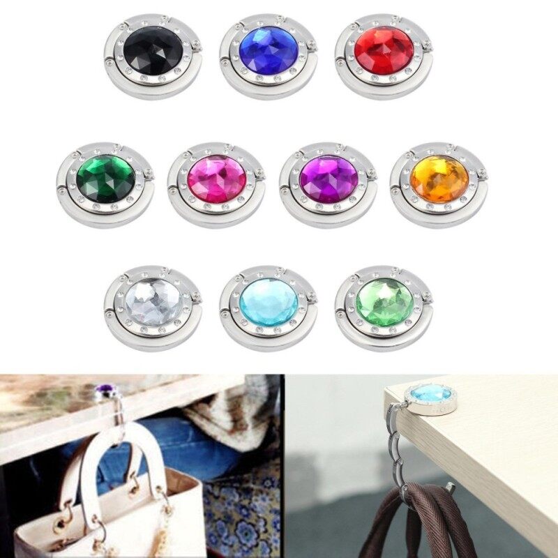10x Crystal Quality Blank DIY Folding Purse Bag Handbag Hook Table Hanger Holder
