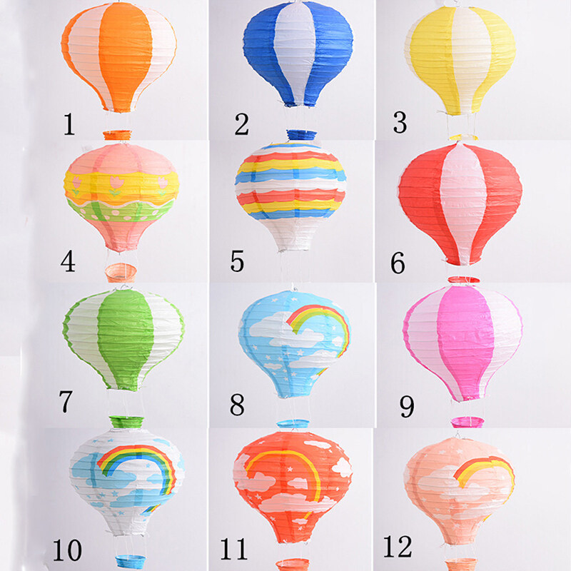12'' Rainbow Air Balloon Paper Lantern Birthday Party Wedding Decor Colour Style1 - intl