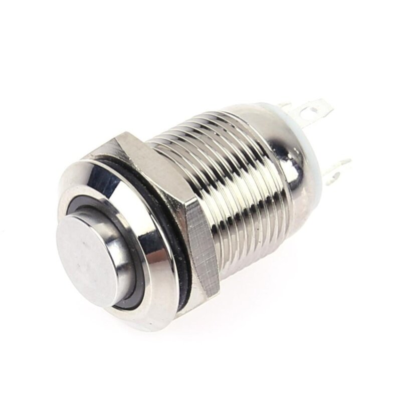 12mm 3V Red/Blue LED Momentary Mini Stainless Steel Push Button Switch(Blue)