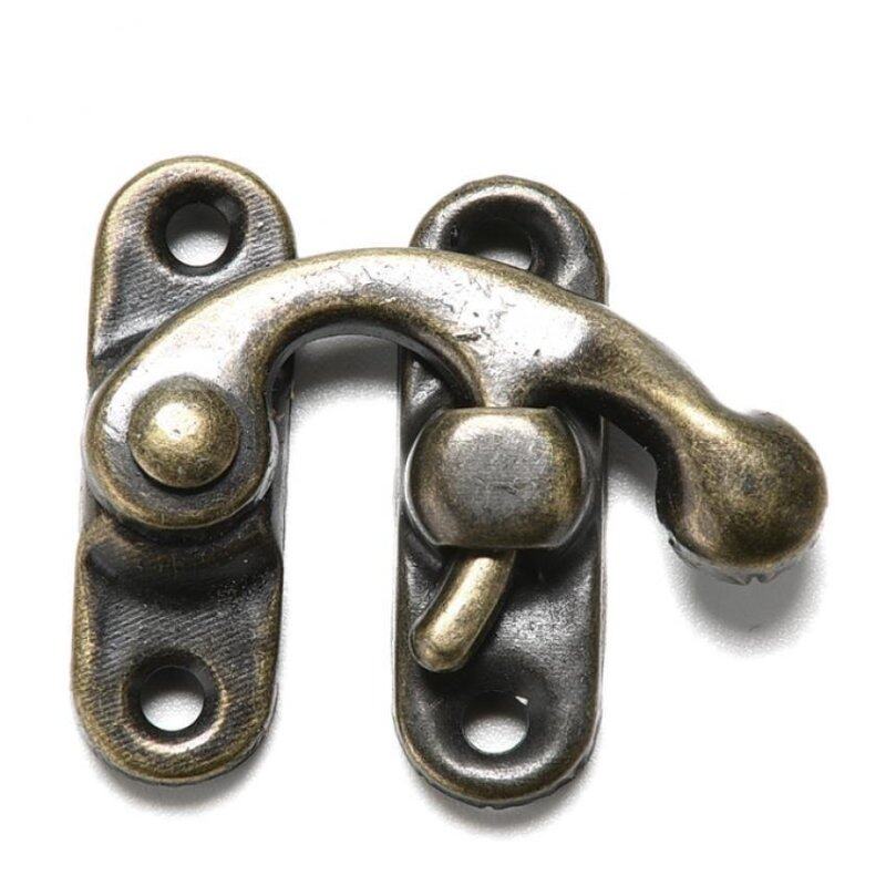 12x Antique Brass Decor Jewelry Trinket Wooden Box Hasp Clasps Latch Hook Dark Bronze