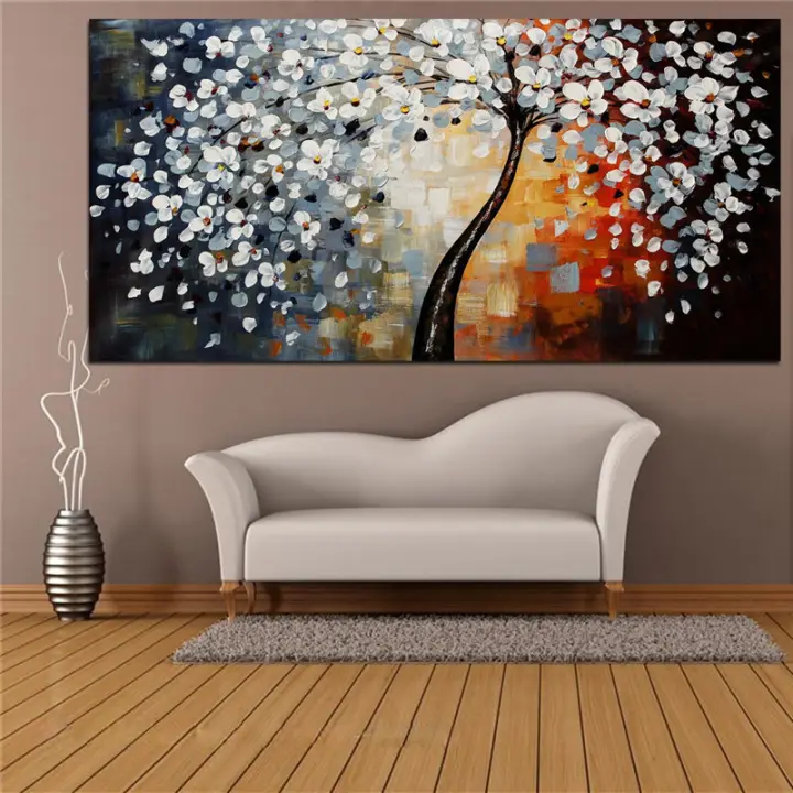 130 70cm Landscape Flower Tree Huge Painting Modern Art Canvas