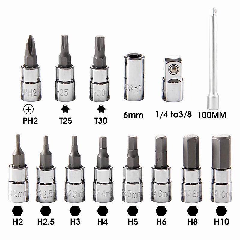 15 in 1 2-20Nm Torque Wrench Repair Tools Set For Bicycle - intl