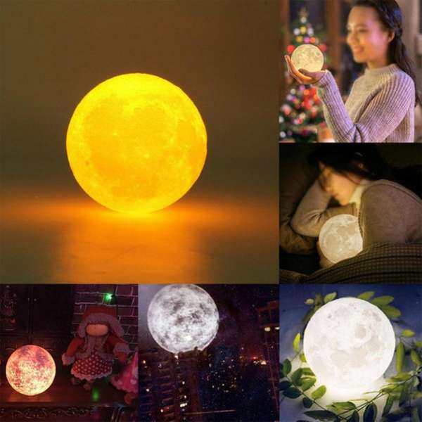 15cm 3D USB LED Magical Moon Night Light Moonlight Table Desk Moon Lamp Gift - intl