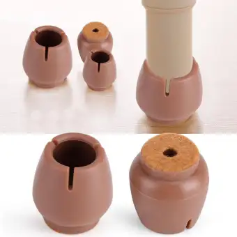 16pcs Brown Pvc Table Chair Furniture Leg Non Slip Foot Cap Cups