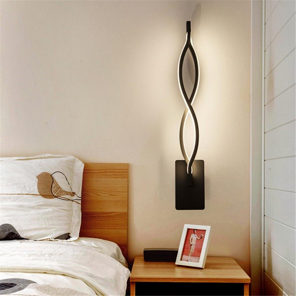 16W LED Modern Wall Lamp Wall Sconce Bedroom Bedside Lamp Fixture Lighting Decor [ # Black（Warm light）] - intl