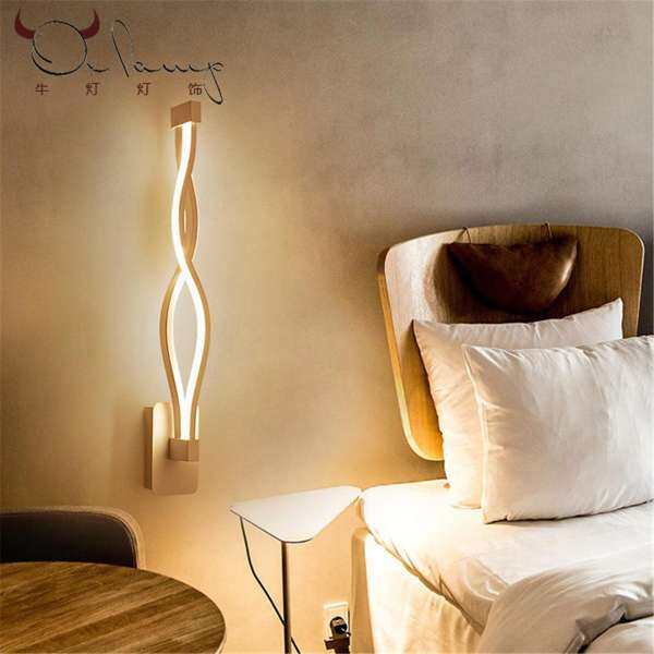 16W LED Modern Wall Lamp Wall Sconce Bedroom Bedside Lamp Fixture Lighting Decor#White Warm light - intl