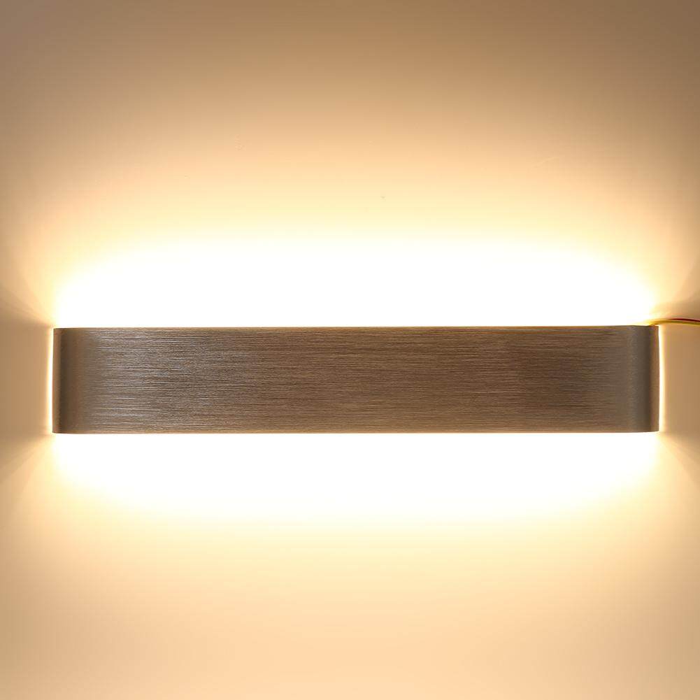 18W Minimalist Aluminum LED Wall Lamp Bathroom Hallway Light (Silver Warm White) - intl