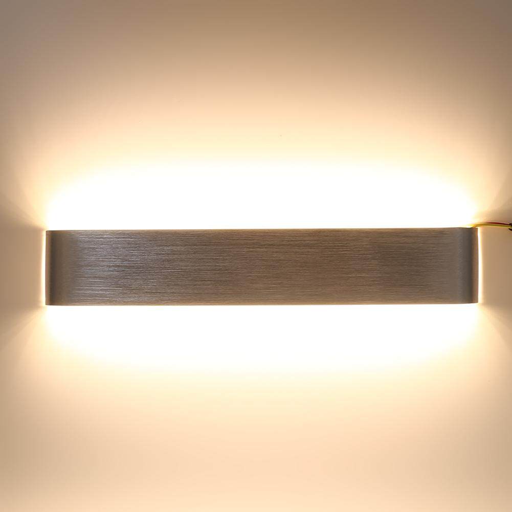 18W Minimalist Aluminum LED Wall Lamp Bathroom Hallway Light (Silver Warm White) - intl