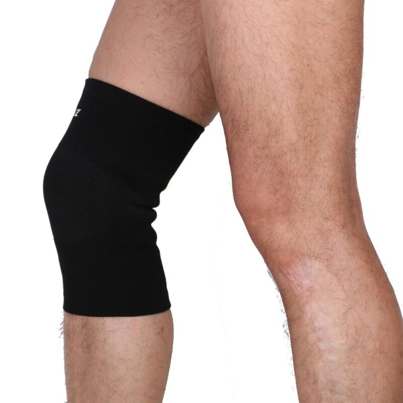 1pcs Elastic Sports Leg Knee Support Brace Wrap Protector Knee Pads Sleeve Cap Patella Guard Volleyball Knee - Black