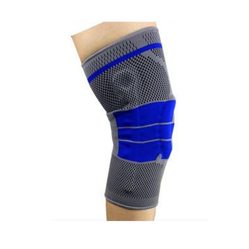 1pcs Summer Fitness Breathable Silicon Padded Knee Support Elastic Sports Leg Sport Cycling Knee Pad Wrap Support Brace Kneepad - dark grey(Size XL)