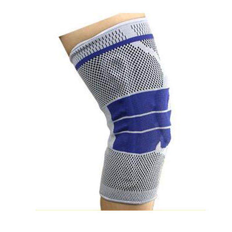 1pcs Summer Fitness Breathable Silicon Padded Knee Support Elastic Sports Leg Sport Cycling Knee Pad Wrap Support Brace Kneepad - Light grey(Size XL)