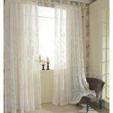 2 PCS 150X250cm Embroidered modern linen treatments kitchen tulle curtain