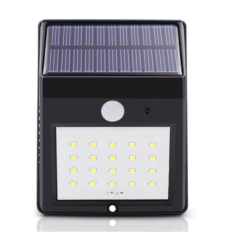 20 LED Solar Powered PIR Motion Sensor Wall Light Outdoor Garden Lamp Waterproof - intl