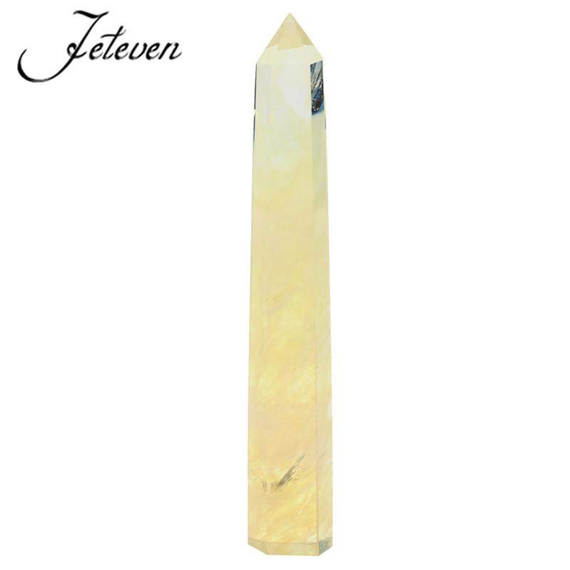 200 Mm Alami Asian Jarang Kristal QUARTZ Sitrun Hexagonal Tongkat Titik Penyembuhan-Intl