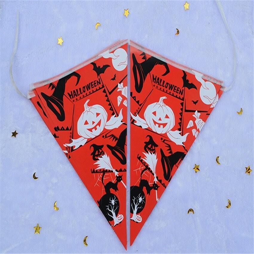 LONG B 2016 High Quality Halloween Shop Mall Decoration Bar Flag HalloweenTriangles String Flag - intl