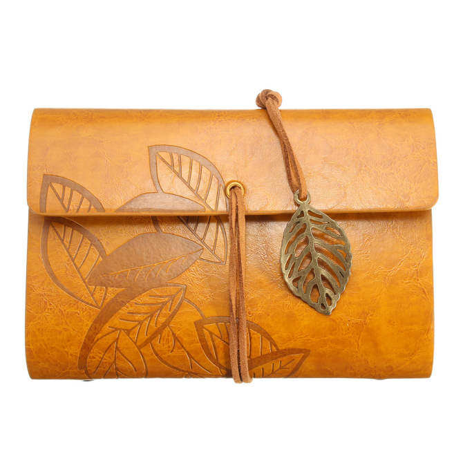 2016 Rushed Sketchbook Stationery Agenda Vintage Notebook Leaf Leather Cover Loose Blank Journal Gift Jecksion Light