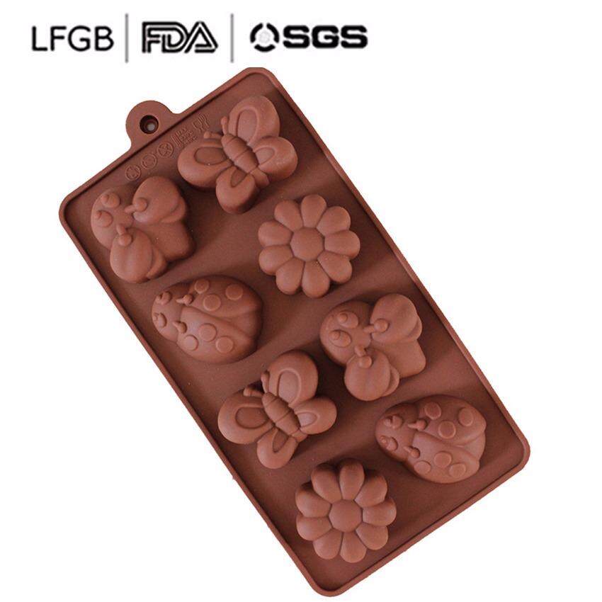 Baking Tools For Accessories S Brands Review 2018 Hot 8 Lattice Silicone Chocolate Mold Ice Insect Bug Flower Erfly Ladybug Cake