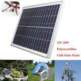 20W 18V PolyCrystalline Solar Panel Kit Module Battery Charger -3M Cable Clips