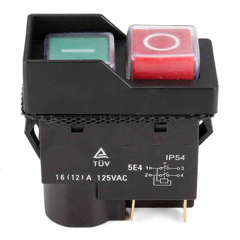 250V KJD17 IP55 4 Pin Start / Stop No Volt Release Switch For Workshop Machines