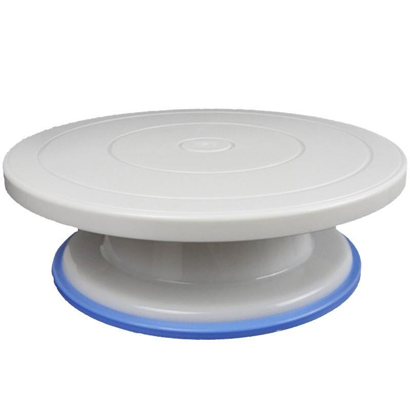 Roman 27cm Plastic Cake Turntable Rotating Cake Decorating Turntable Anti-skid Round Cake Stand Cake Rotary Table - intl