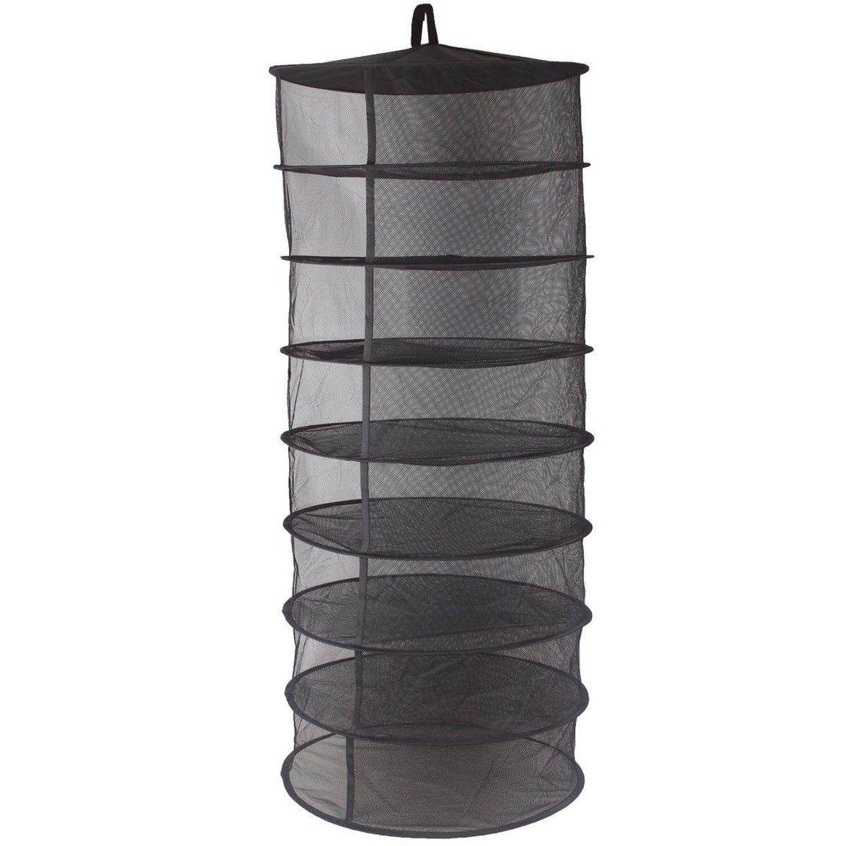 2FT 8 Layer Black Collapsible Hydroponic Mesh Plant Bud Drying Hanging Rack Nets - intl