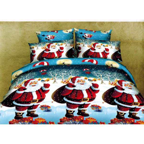 2M Duvet Cover with Pillow Case Sheet Cover Bedding Christmas Senta Claus Elk - intl