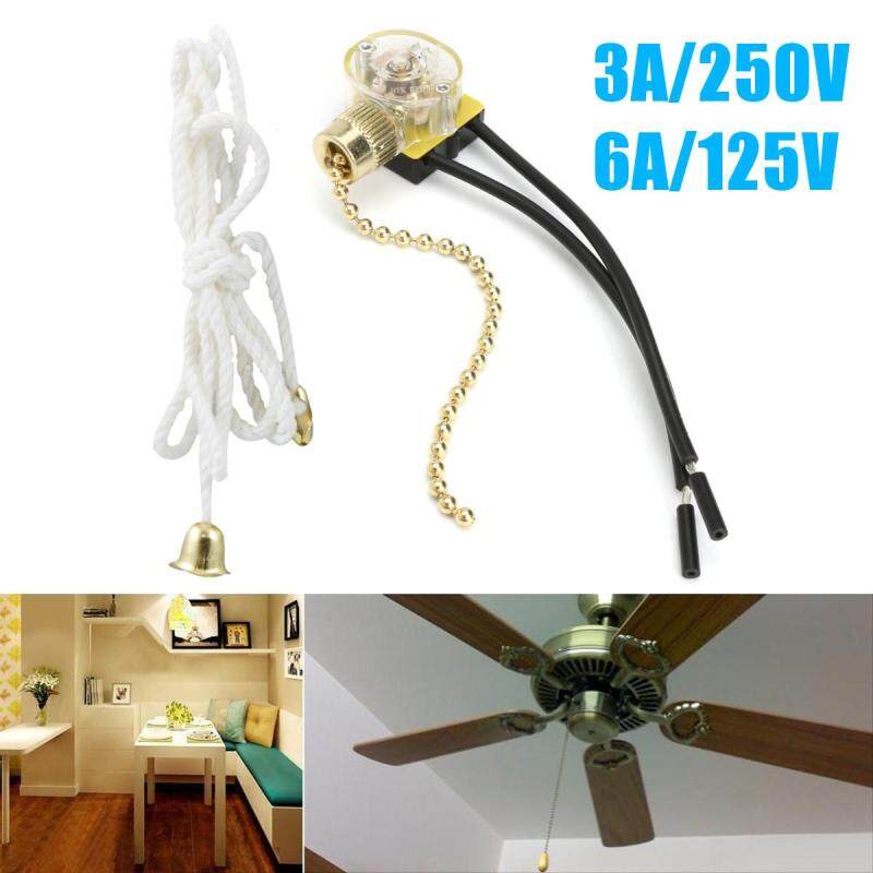 2Pcs 3A/250V 6A/125V Lighting Ceiling Fan Pull Chain Switch 2 Wire Connector