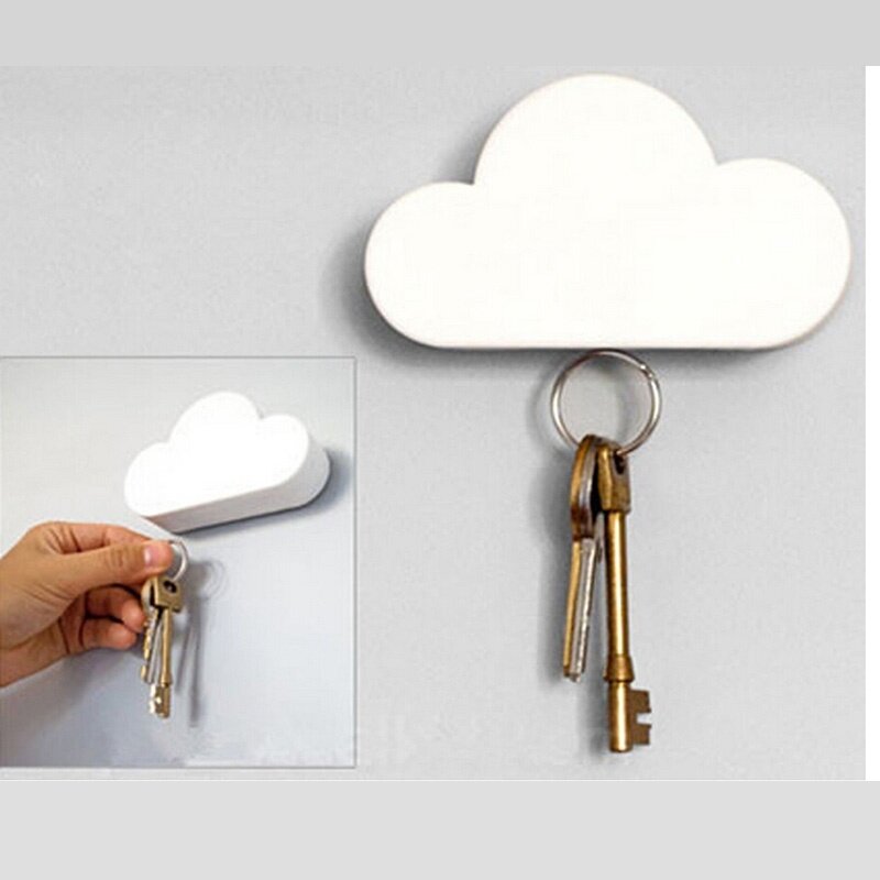 2pcs Creative Home Kits White Cloud Style Magnet Magnetic Key Hooks Hangers Holder - intl