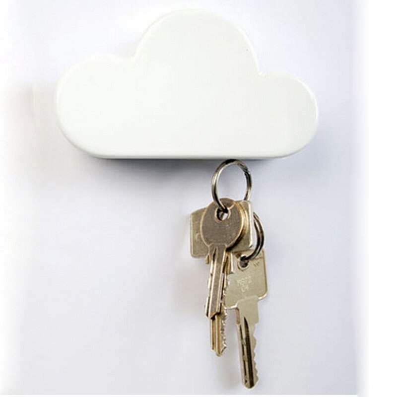 2pcs Creative Home Kits White Cloud Style Magnet Magnetic Key Hooks Hangers Holder - intl