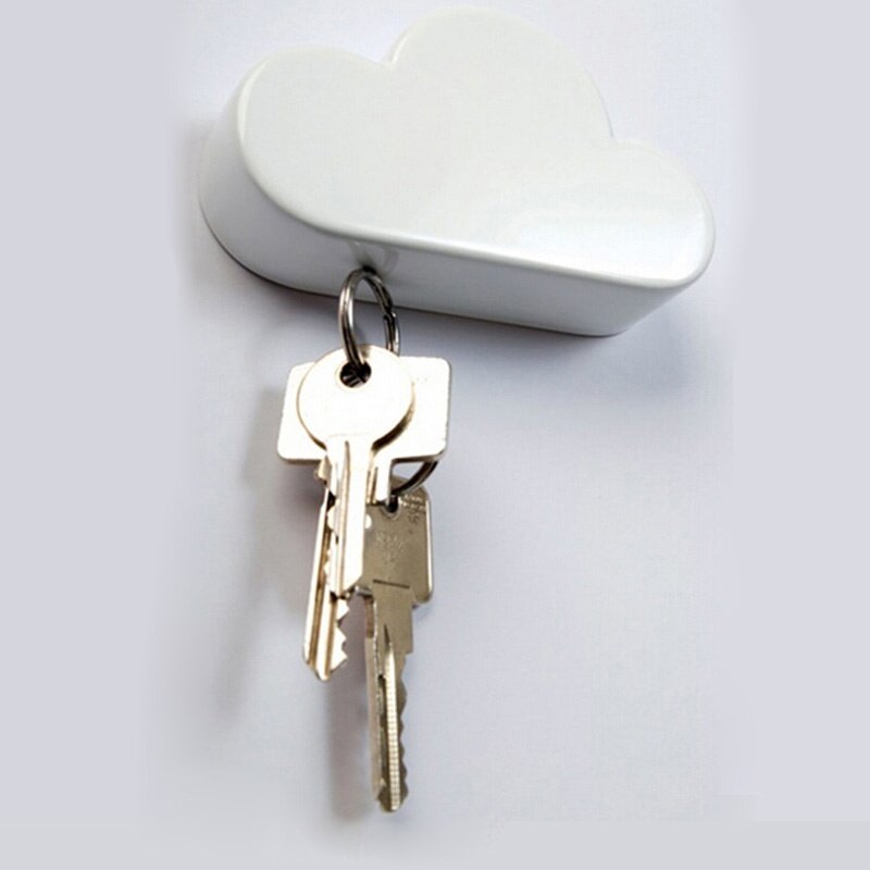 2pcs Creative Home Kits White Cloud Style Magnet Magnetic Key Hooks Hangers Holder - intl