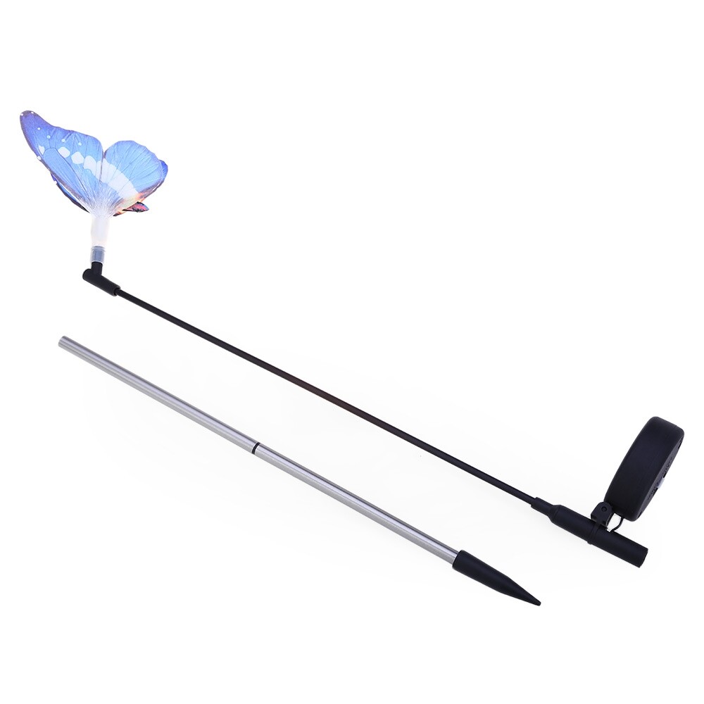 2pcs Solar Powered RGB LED Fiber Optic Butterfly Light Outdoor Color-changing Lawn Lamp - intl