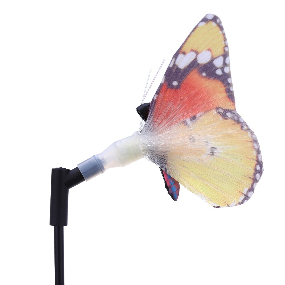 2pcs Solar Powered RGB LED Fiber Optic Butterfly Light Outdoor Color-changing Lawn Lamp - intl