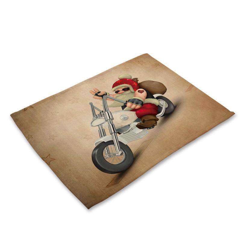 2pcs Table Linen Bowl Fork Placemat Mat Decoration Home Party Christmas Santa Claus quare 43*32cm Placemats For Dining Table - intl