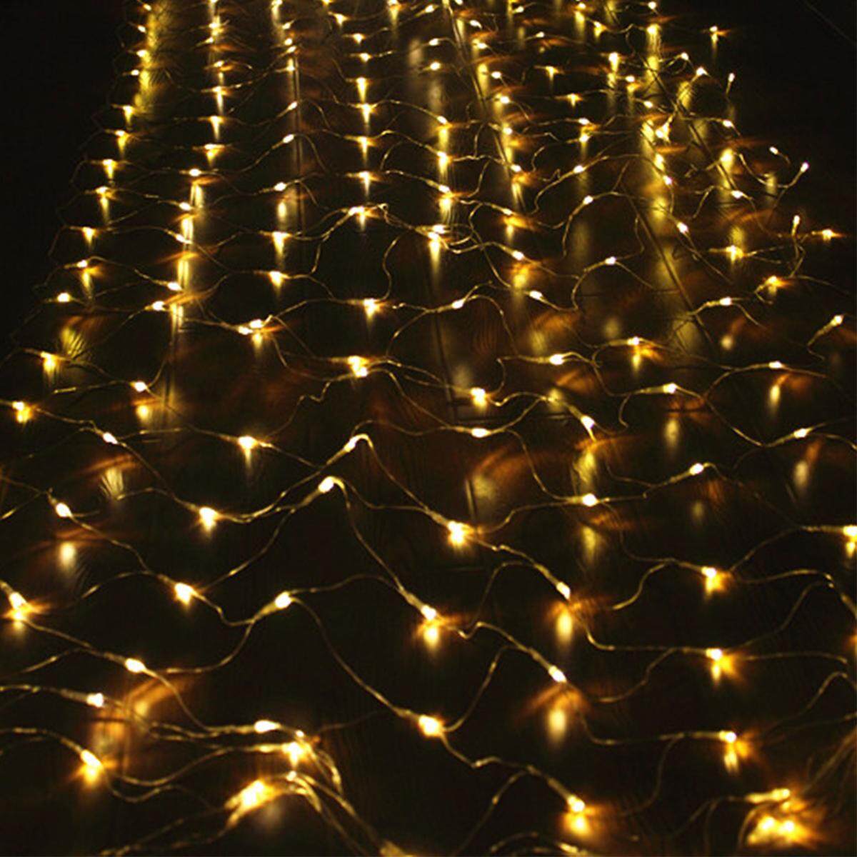 2PCS Warm White Christmas Wedding Xmas Party Outdoor Fairy String LED Light Mesh Net 3.2m Warm - intl