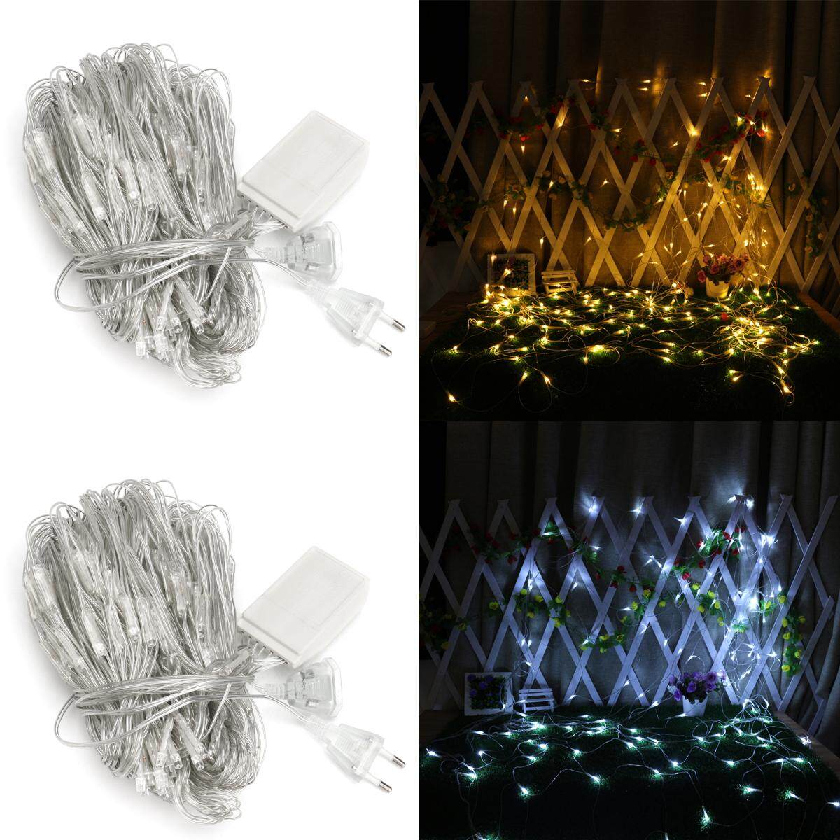 2PCS Warm White Christmas Wedding Xmas Party Outdoor Fairy String LED Light Mesh Net 3.2m Warm - intl