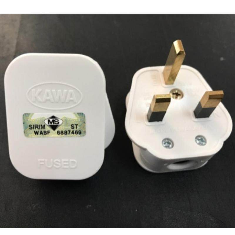 2pcs x Kawa 3313 13A Fused 3pin plug top with sirim approved