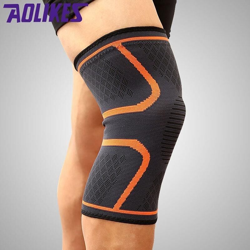 2PCS/Pair Fitness Running Cycling Knee Support Braces Elastic Nylon Sport Compression Knee Pad Sleeve for Basketball Volleyball Suitable for leg circumference: 35-41cm