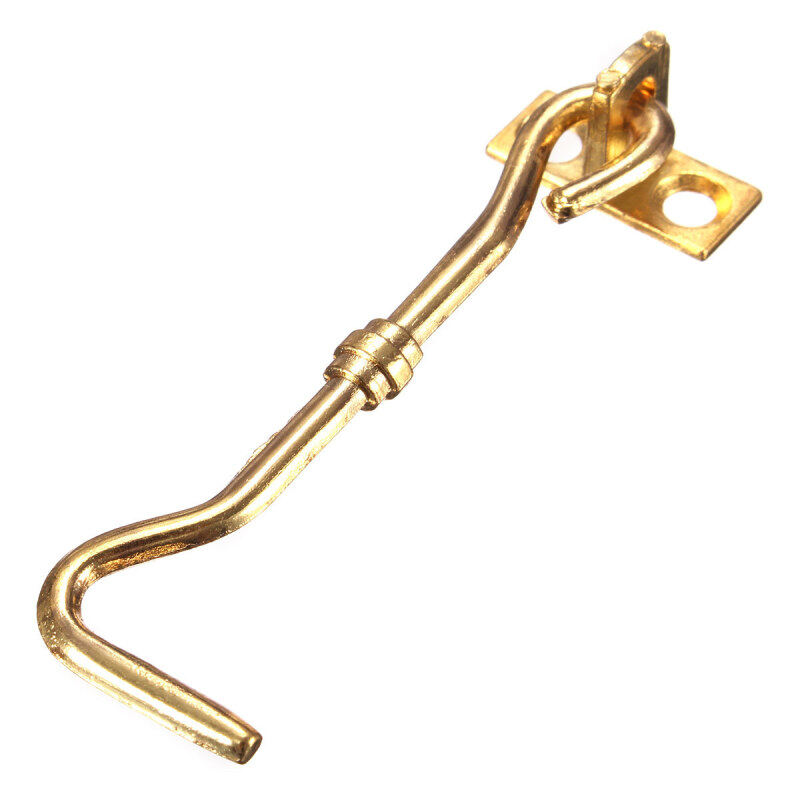 3 Cabinet Door Showcase Holder Window Latch Hook & Eye Wind-Proof Silent Lock Gold