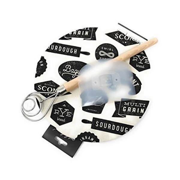 3-Kepingan Panggang Set-Sekarang Desain Bakeshop Katun Adonan Riser Bowl Sarung, Denmark Adonan Roti Kocokan, matfer Serbaguna Fleksibel Bowl Scraper-Bundel-Internasional