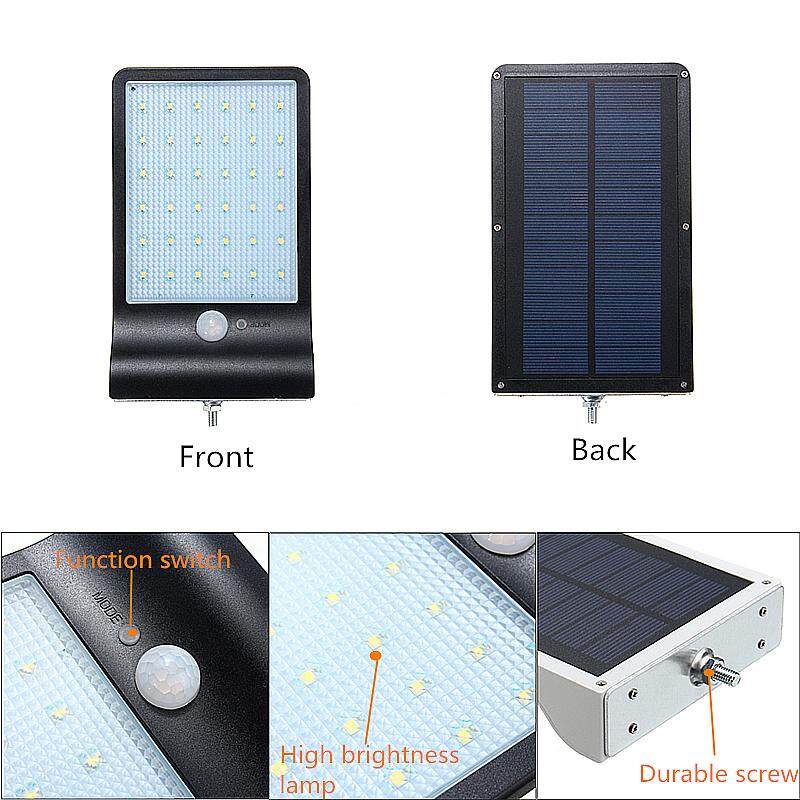 36-LED Solar Powered Motion Sensor Garden Security Lamp Outdoor Waterproof Light Black - intl