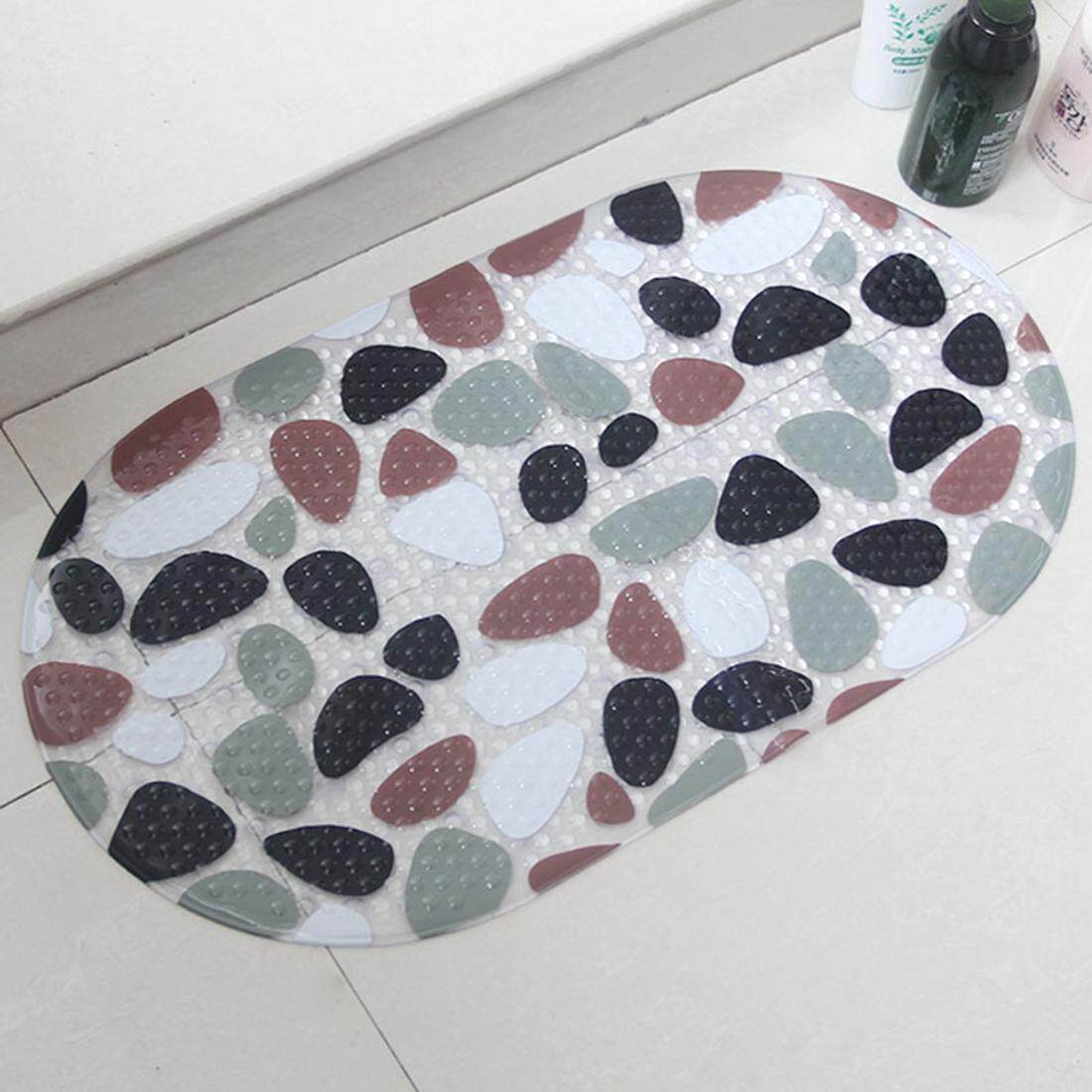 Terbang Pintar Toko-360 Ingin Besar Menebal Lonjong Bentuk Non-slip PVC Pijat Mandi Alas Alas Pancuran Bak alas dengan Pengisap Cangkir (39*69 Cm) -Batu Bata-Internasional