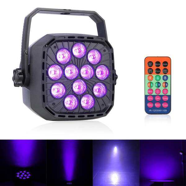 36W Par Bühne Licht 12 LEDs UV Bar Party IR Fernbedienung Auto DMX Schwarzlicht - intl