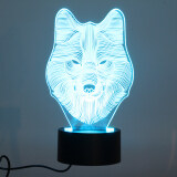 3D Animal Wolf Night Light 7 Colors Changing LED Desk Table Lamp Xmas Gift Decor