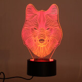 3D Animal Wolf Night Light 7 Colors Changing LED Desk Table Lamp Xmas Gift Decor