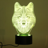 3D Animal Wolf Night Light 7 Colors Changing LED Desk Table Lamp Xmas Gift Decor