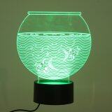 3D Fish Tank LED Night Light 7 Colors Changing Touch Switch Table Lamp Xmas Gift