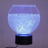 3D Fish Tank LED Night Light 7 Colors Changing Touch Switch Table Lamp Xmas Gift